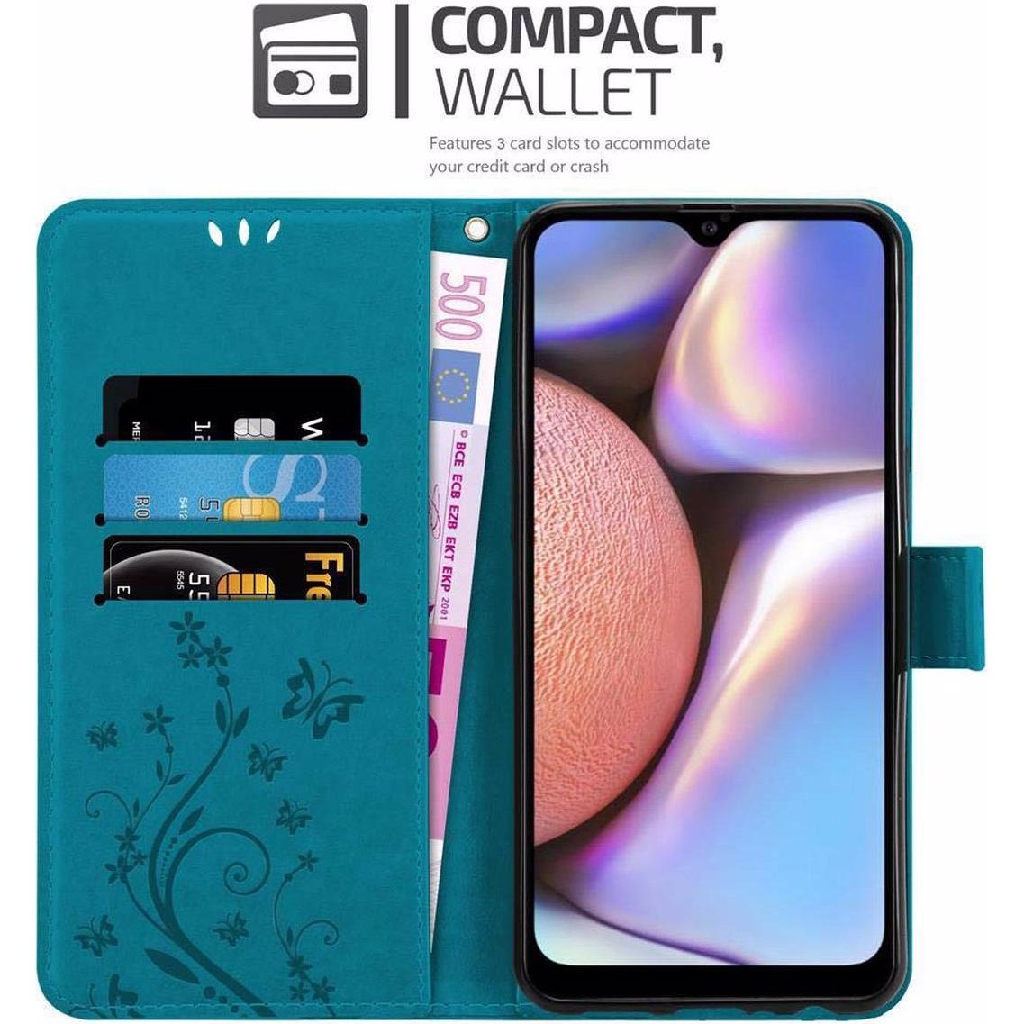 Thumbnail - Cadorabo Flower Book Cover (Samsung Galaxy A10s), Smartphone Hülle, Blau