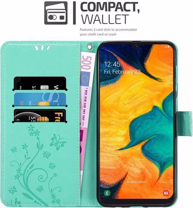 Produktbild Cadorabo Flower Book Cover (Samsung Galaxy A20, TCL A30, Samsung Galaxy M10s)