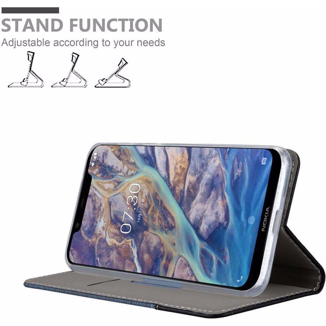 Thumbnail - Cadorabo Book Jeans Optik Cover (Nokia 7.1 Plus), Smartphone Hülle, Blau