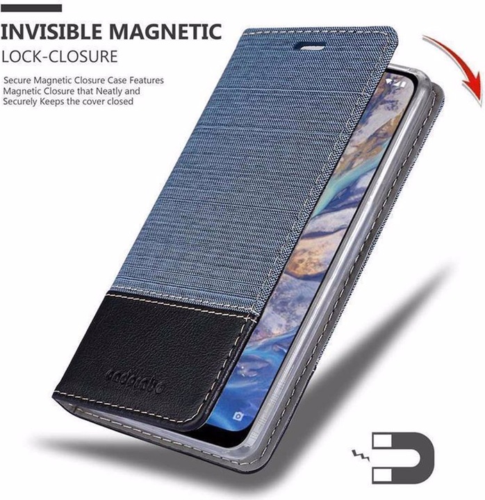Produktbild Cadorabo Book Jeans Optik Cover (Nokia 7.1 Plus)