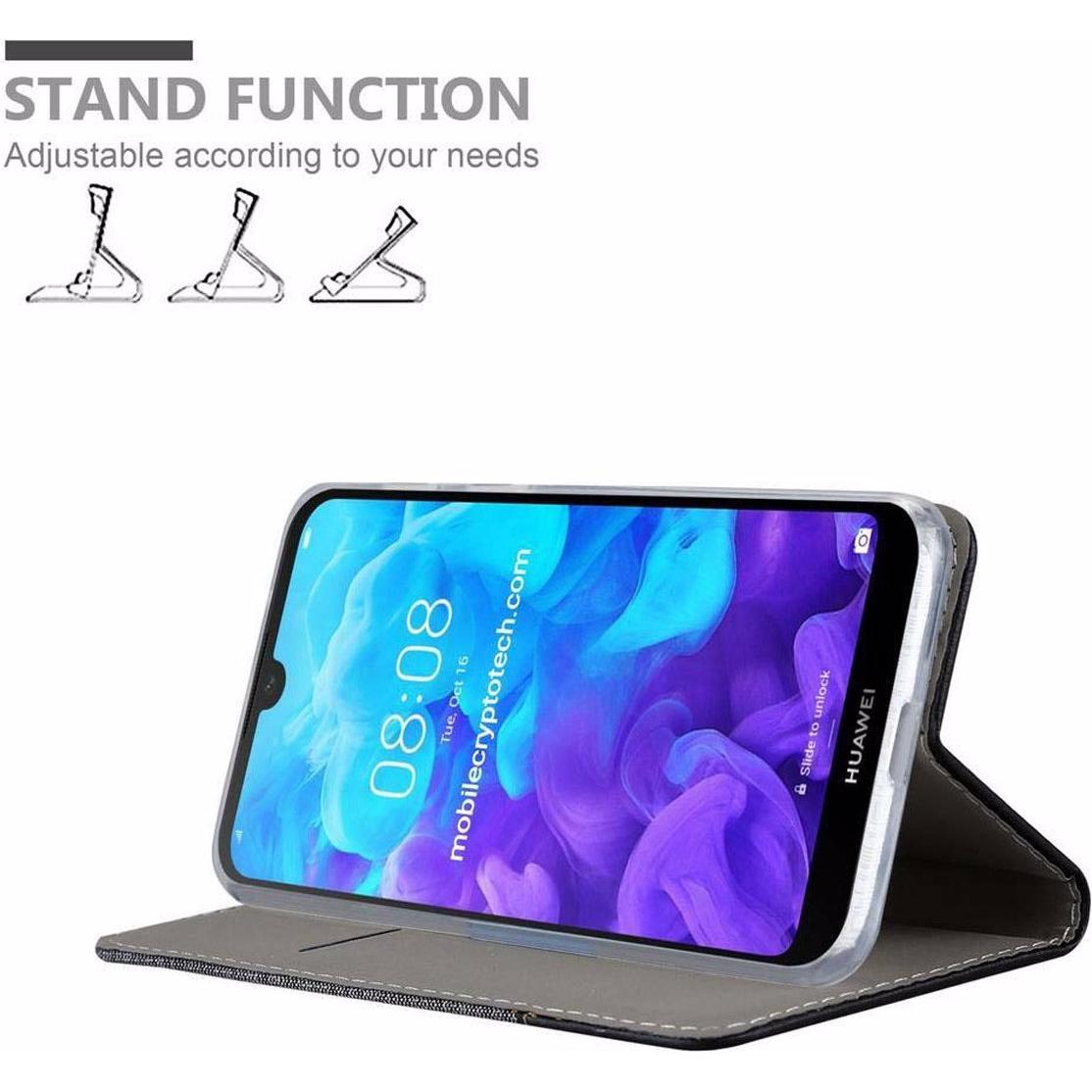 Thumbnail - Cadorabo Book Jeans Optik Cover (Huawei Y5 (2019)), Smartphone Hülle, Grau