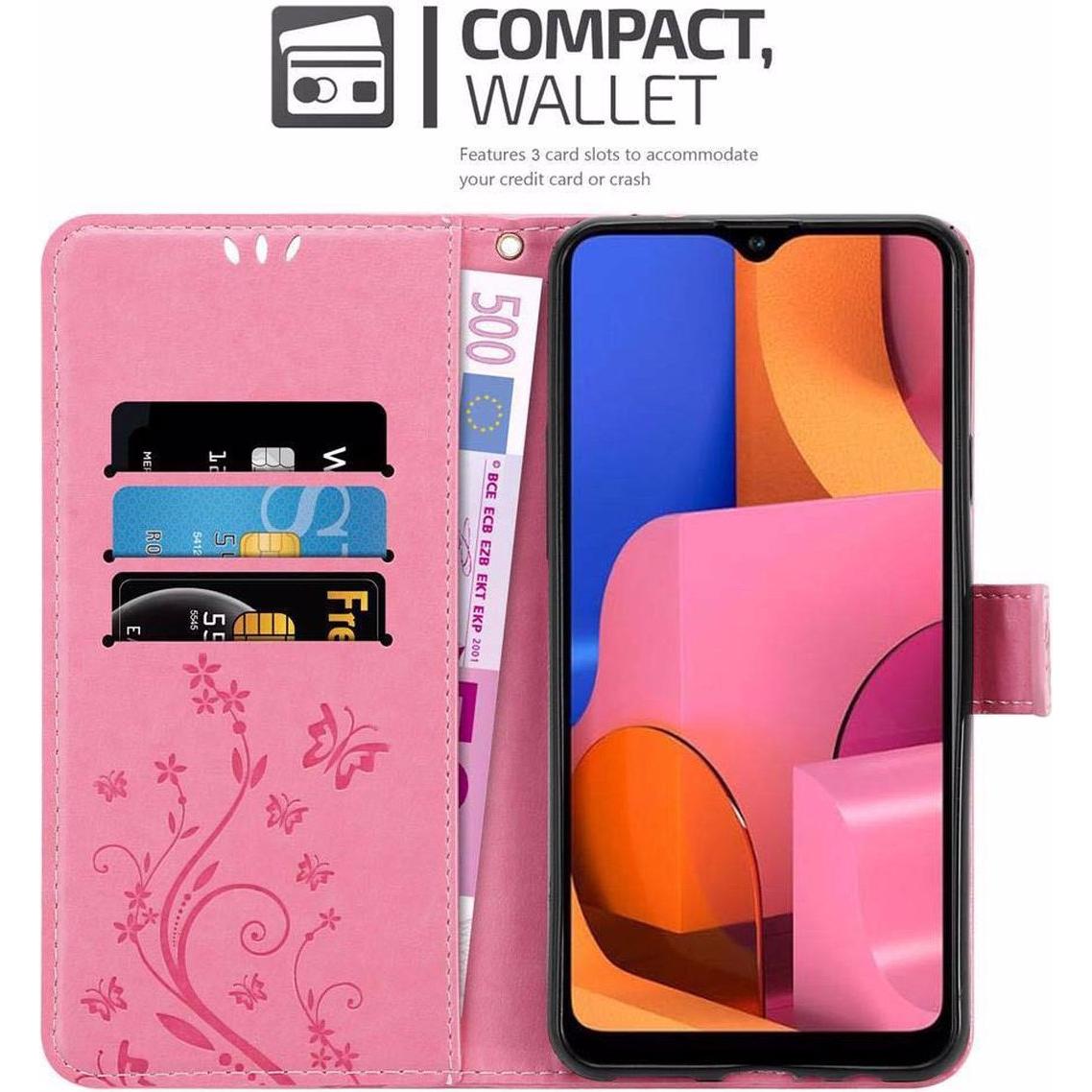 Thumbnail - Cadorabo Flower Book Cover (Samsung Galaxy A20s), Smartphone Hülle, Rosa