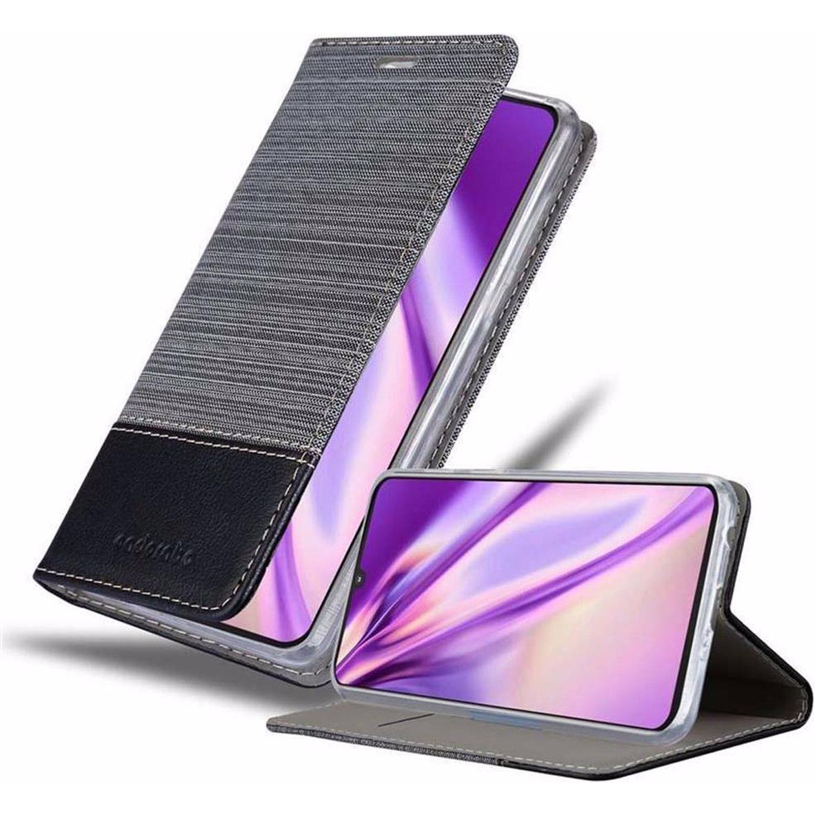 Cadorabo Book Jeans Optik Cover (Motorola Moto Z4), Smartphone Hülle, Grau
