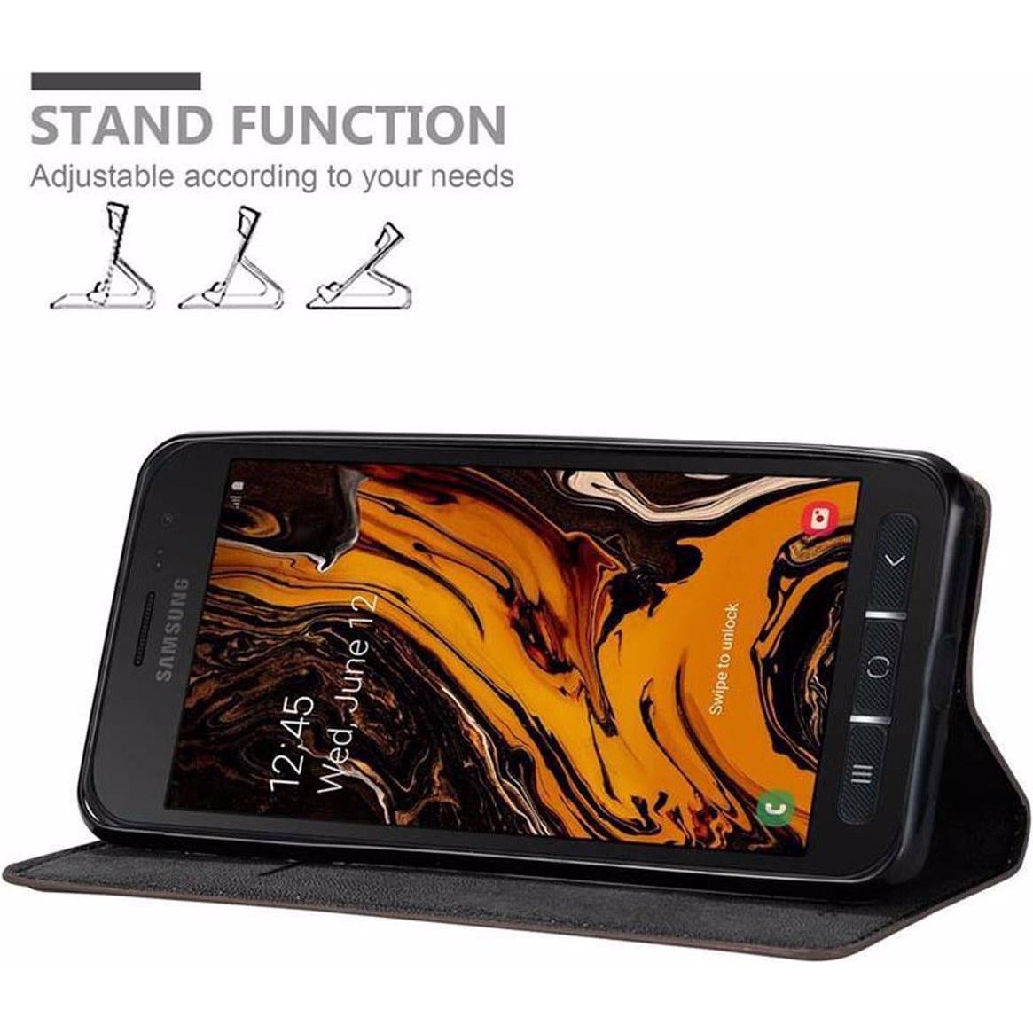 Thumbnail - Cadorabo Book Invisible Magnet Cover (Samsung Galaxy Xcover 4), Smartphone Hülle, Braun