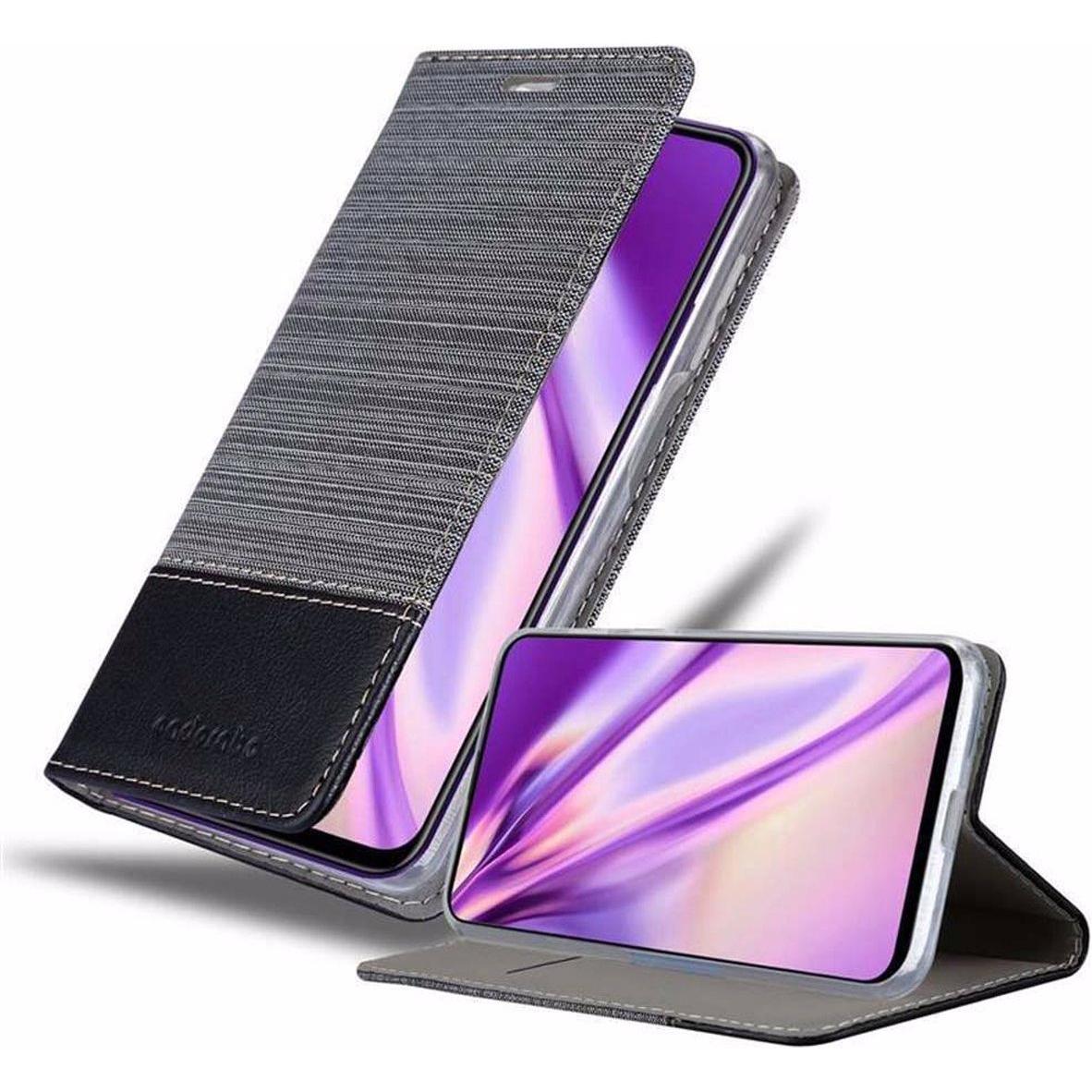 Cadorabo Book Jeans Optik Cover (Honor 9X Pro), Smartphone Hülle, Grau