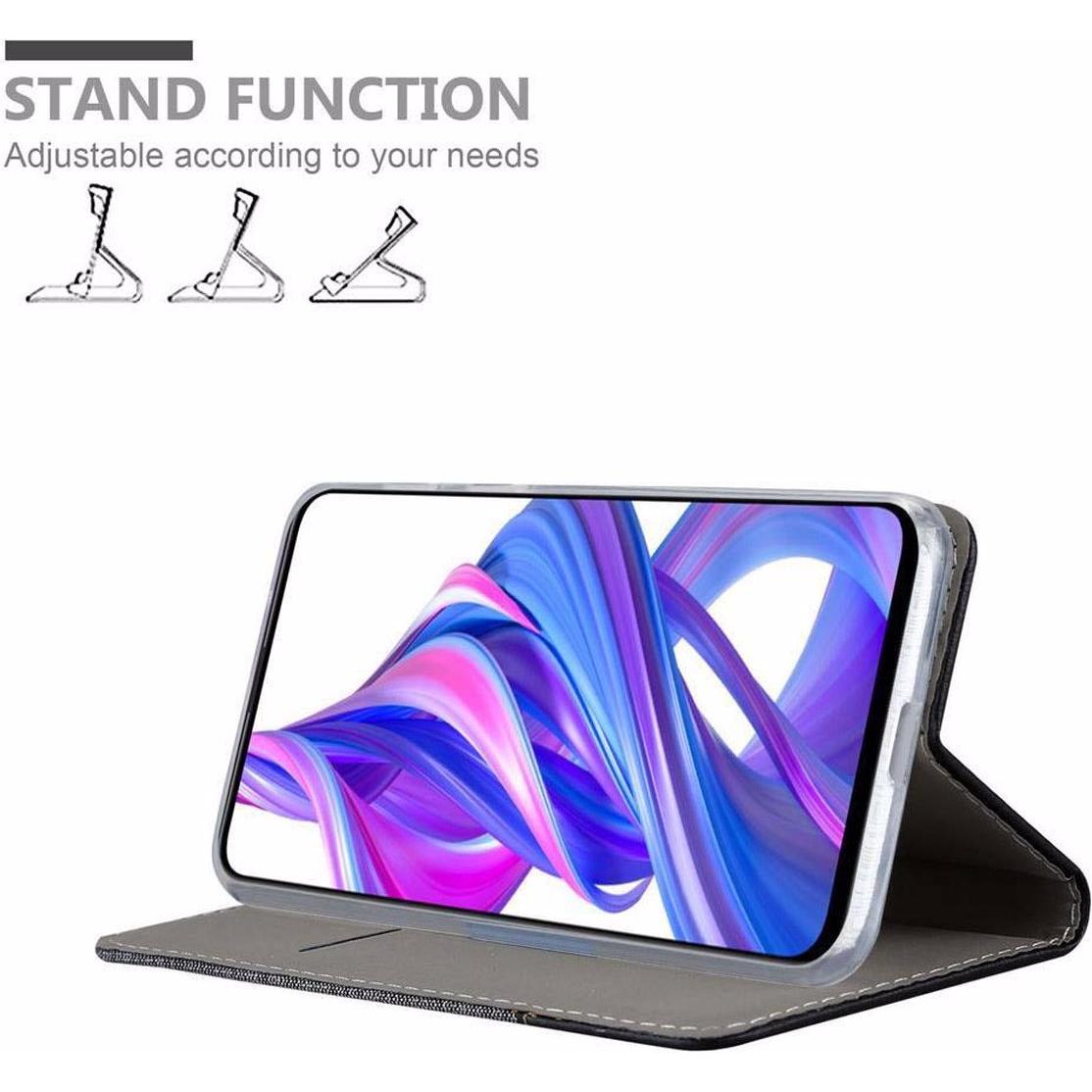 Thumbnail - Cadorabo Book Jeans Optik Cover (Honor 9X Pro), Smartphone Hülle, Grau