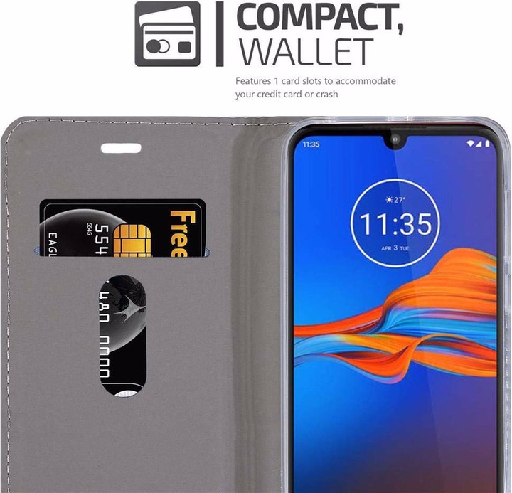 Produktbild Cadorabo Book Jeans Optik Cover (Motorola Moto E6 Plus)