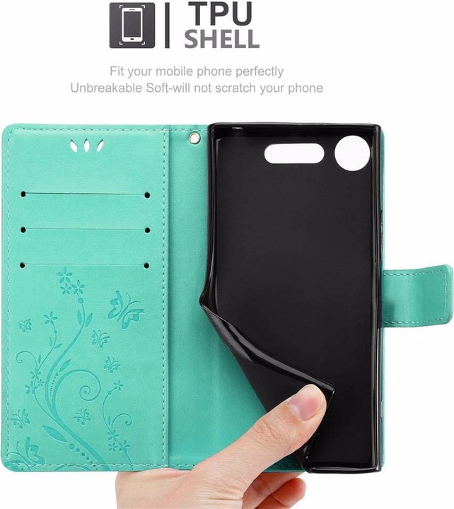 Produktbild Cadorabo Flower Book Cover (Sony Xperia XZ1)