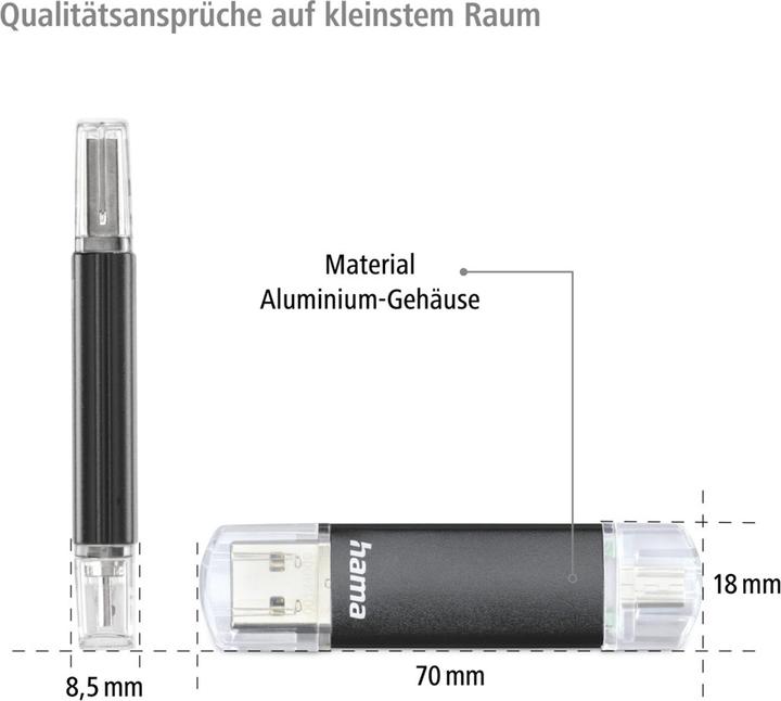 Immagine prodotto Hama Laeta Twin (256 GB, USB-A)