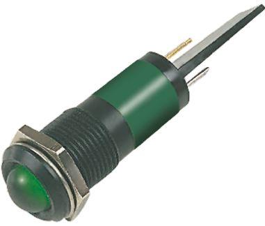 Produktbild RS PRO LED erhaben 14mm schwarz 110Vac grün