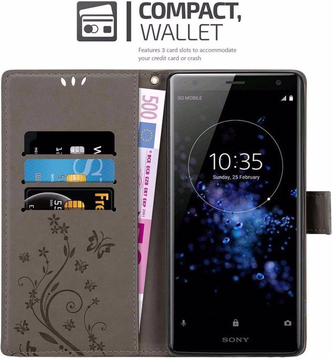 Produktbild Cadorabo Flower Book Cover (Sony Xperia XZ2)
