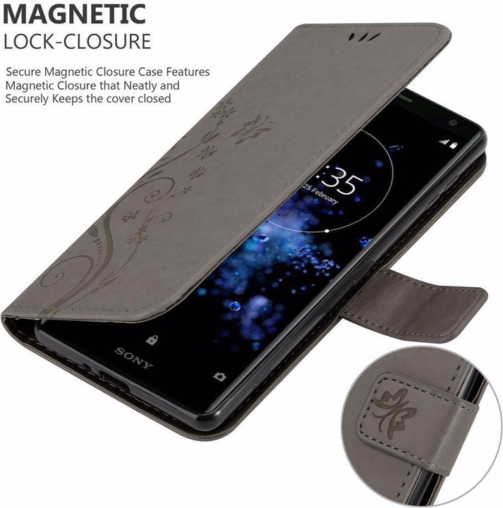 Produktbild Cadorabo Flower Book Cover (Sony Xperia XZ2)