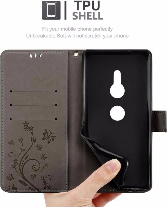 Produktbild Cadorabo Flower Book Cover (Sony Xperia XZ2)
