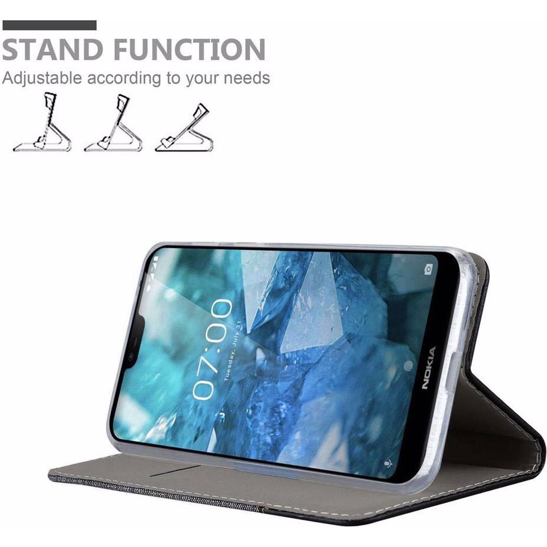 Thumbnail - Cadorabo Book Jeans Optik Cover (Nokia 7.1), Smartphone Hülle, Grau