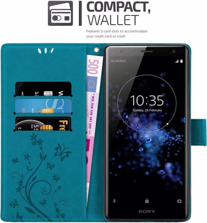 Produktbild Cadorabo Flower Book Cover (Sony Xperia XZ2)