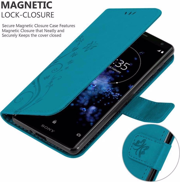 Produktbild Cadorabo Flower Book Cover (Sony Xperia XZ2)