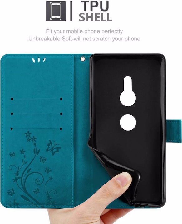 Produktbild Cadorabo Flower Book Cover (Sony Xperia XZ2)