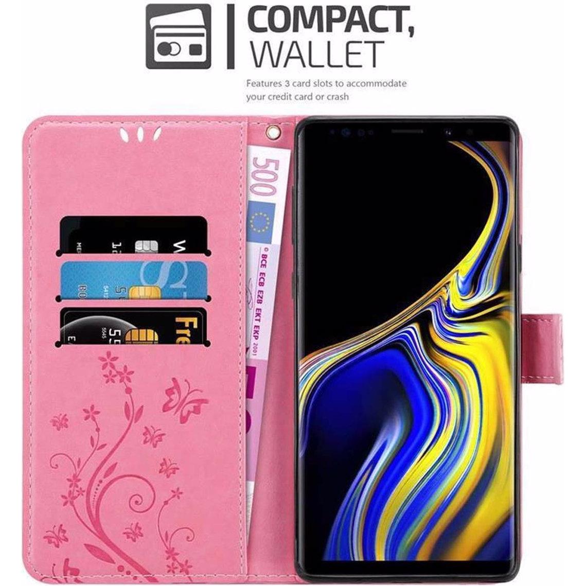 Thumbnail - Cadorabo Flower Book Cover (Samsung Galaxy Note 9), Smartphone Hülle, Rosa