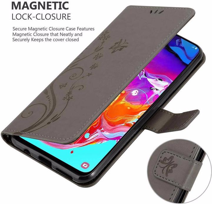 Actual product image Cadorabo Flower Book Cover (Samsung Galaxy A70)