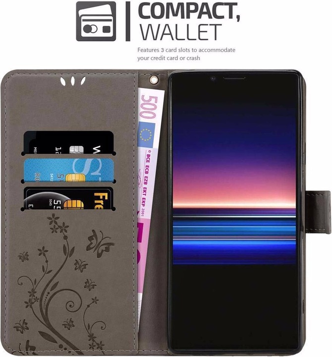 Actual product image Cadorabo Flower Book Cover (Sony Xperia 1, Sony Xperia XZ4)