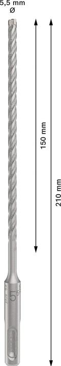 Produktbild DIY PRO SDS plus-5X Hammerbohrer, 5,5 x 150 x 210 mm (5.50 Millimeter)