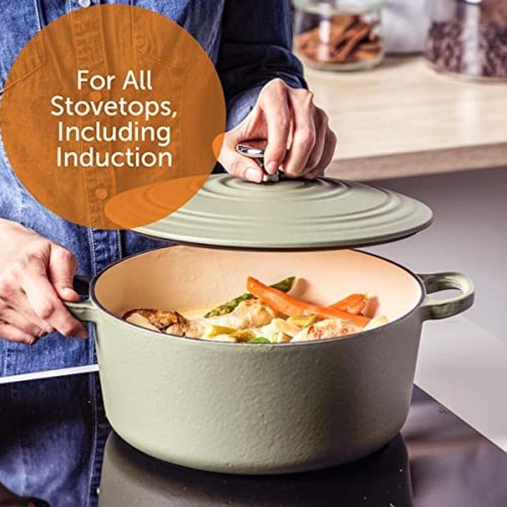 Actual product image BK Bourgogne Braadpan - 28 cm - Olive Green (28 cm, Casserole + Stewpot, Cast iron)