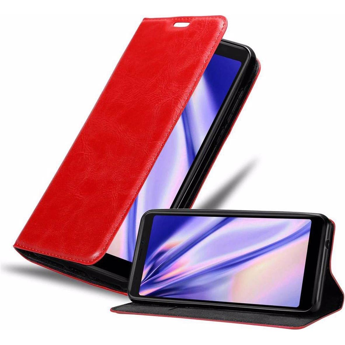 Cadorabo Book Invisible Magnet Cover (Wiko Y60), Smartphone Hülle, Rot