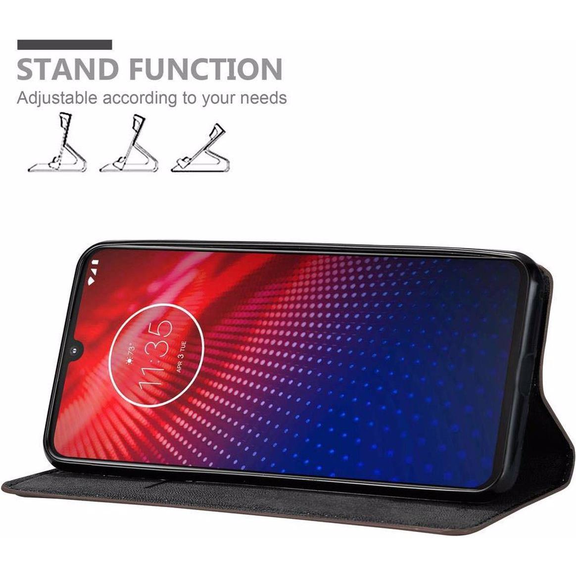 Thumbnail - Cadorabo Book Invisible Magnet Cover (Motorola Moto Z4), Smartphone Hülle, Braun