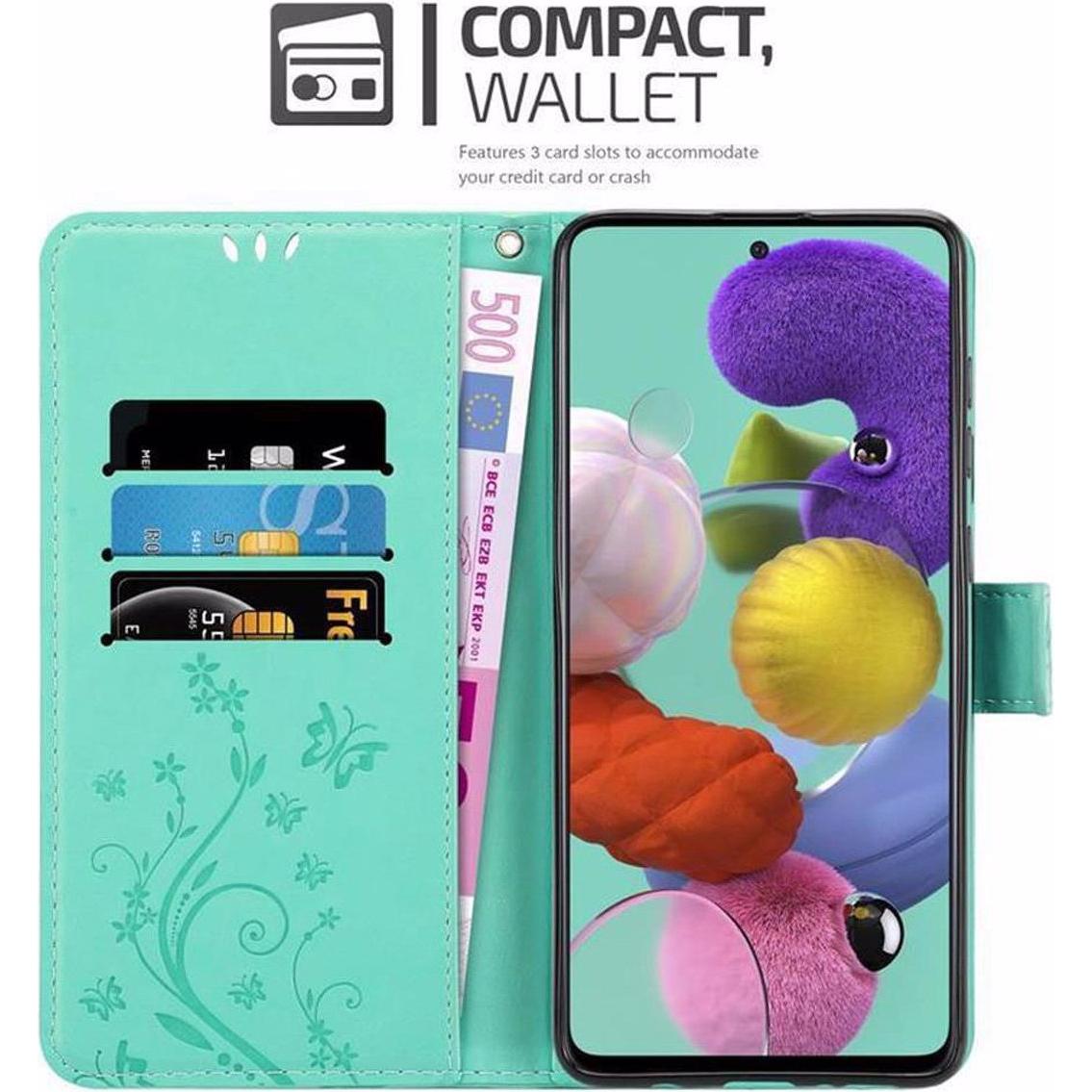 Thumbnail - Cadorabo Flower Book Cover (Samsung Galaxy M40s), Smartphone Hülle, Türkis