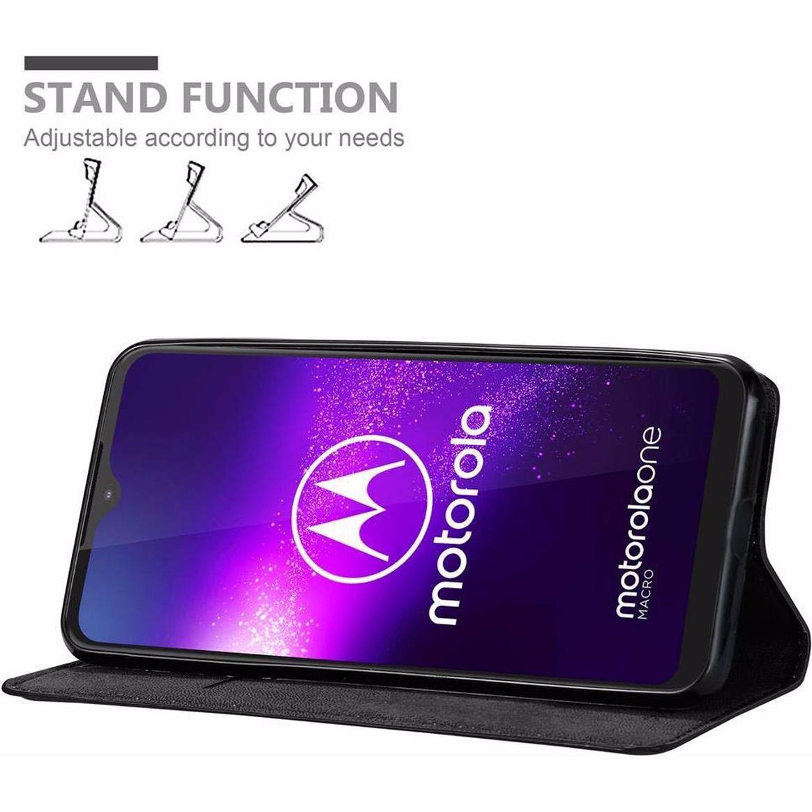 Thumbnail - Cadorabo Book Invisible Magnet Cover (Motorola Moto G8 Plus), Smartphone Hülle, Schwarz