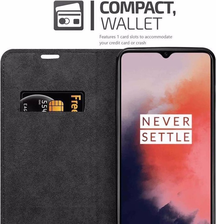 Actual product image Cadorabo Book Invisible Magnet Cover (OnePlus 7T)