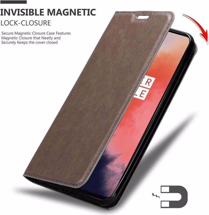 Actual product image Cadorabo Book Invisible Magnet Cover (OnePlus 7T)