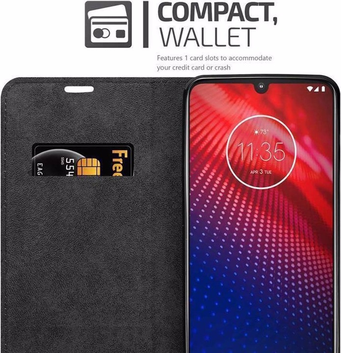 Actual product image Cadorabo Book Invisible Magnet Cover (Motorola Moto Z4)