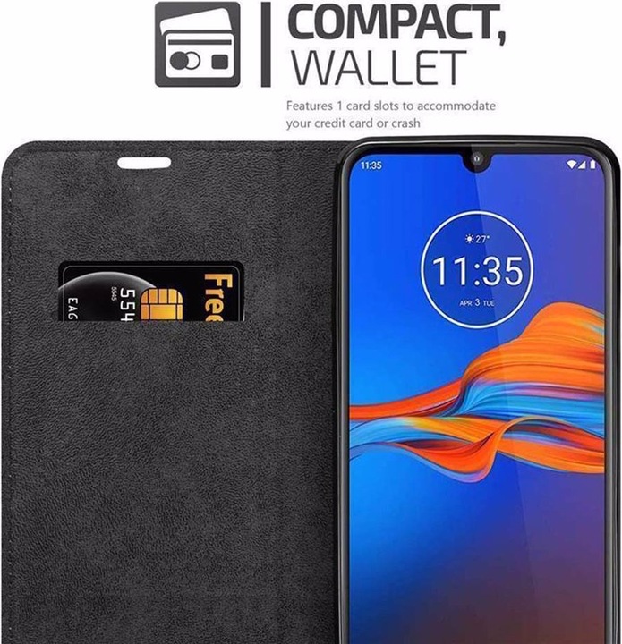 Actual product image Cadorabo Book Invisible Magnet Cover (Motorola Moto E6 Plus)