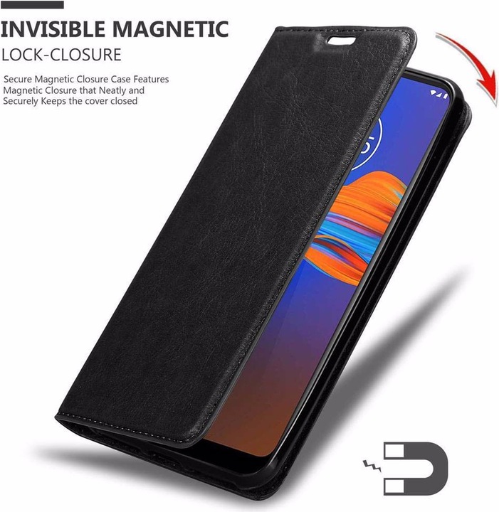 Actual product image Cadorabo Book Invisible Magnet Cover (Motorola Moto E6 Plus)