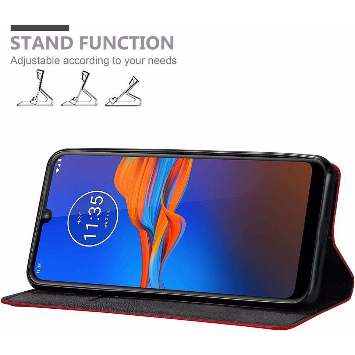 Thumbnail - Cadorabo Book Invisible Magnet Cover (Motorola Moto E6 Plus), Smartphone Hülle, Rot