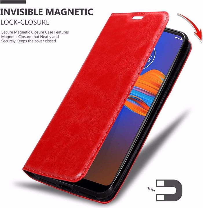 Actual product image Cadorabo Book Invisible Magnet Cover (Motorola Moto E6 Plus)