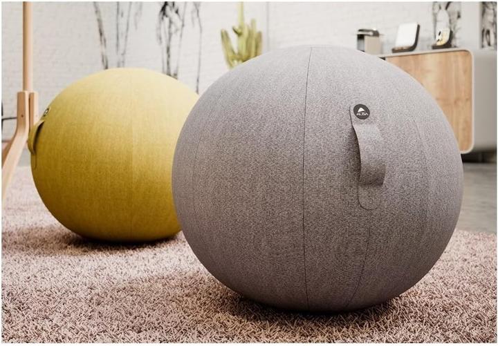 Produktbild Alba Creation Sitzhocker"MHBALL" hellgrau Bezug Polyester Sitzdurchmesser 650 mm mit Griff
