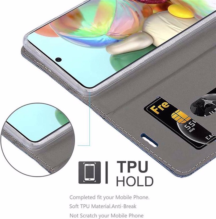 Produktbild Cadorabo Book Jeans Optik Cover (Samsung Galaxy A71)