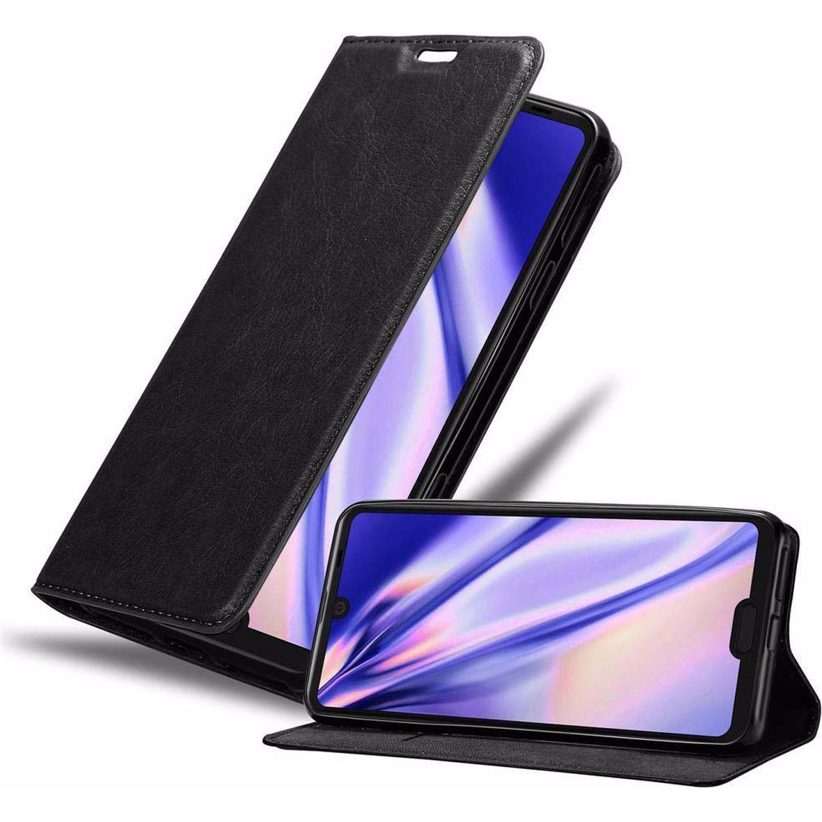 Cadorabo Book Invisible Magnet Cover (Sharp Aquos R3), Smartphone Hülle, Schwarz