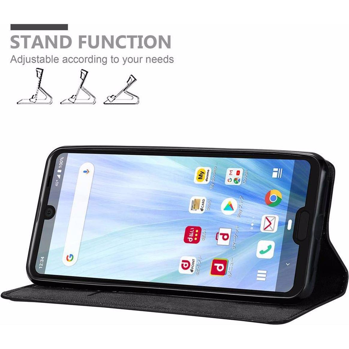 Thumbnail - Cadorabo Book Invisible Magnet Cover (Sharp Aquos R3), Smartphone Hülle, Schwarz