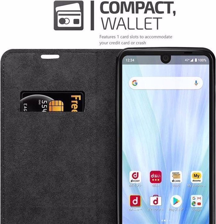 Actual product image Cadorabo Book Invisible Magnet Cover (Sharp Aquos R3)