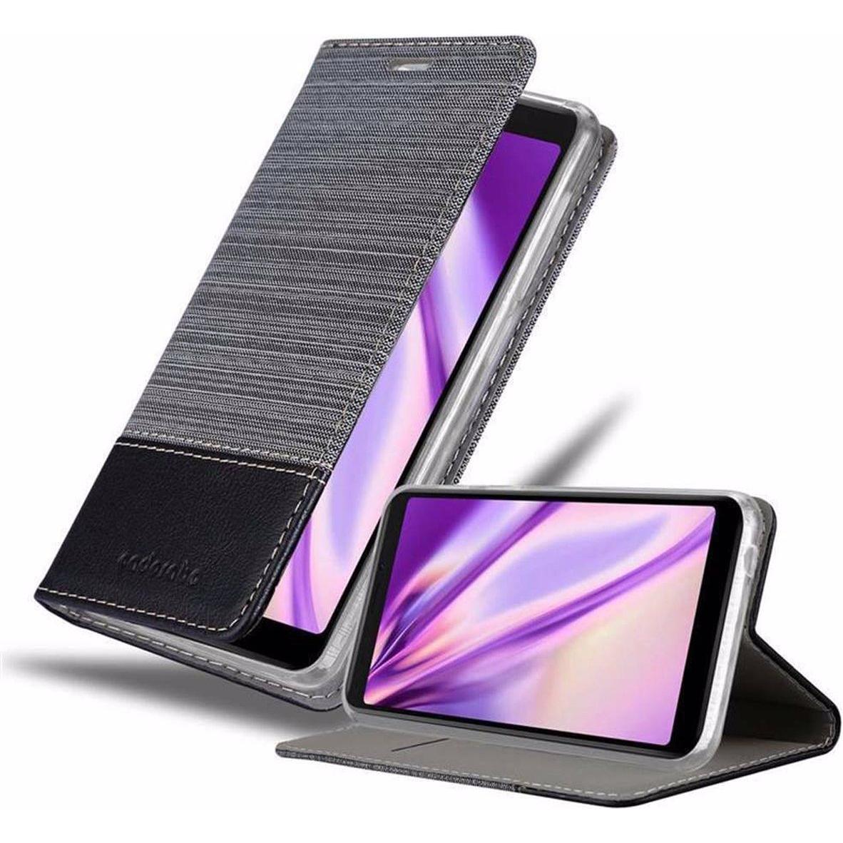 Cadorabo Book Jeans Optik Cover (Wiko Y60), Smartphone Hülle, Grau