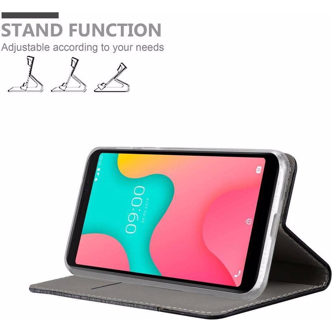 Thumbnail - Cadorabo Book Jeans Optik Cover (Wiko Y60), Smartphone Hülle, Grau