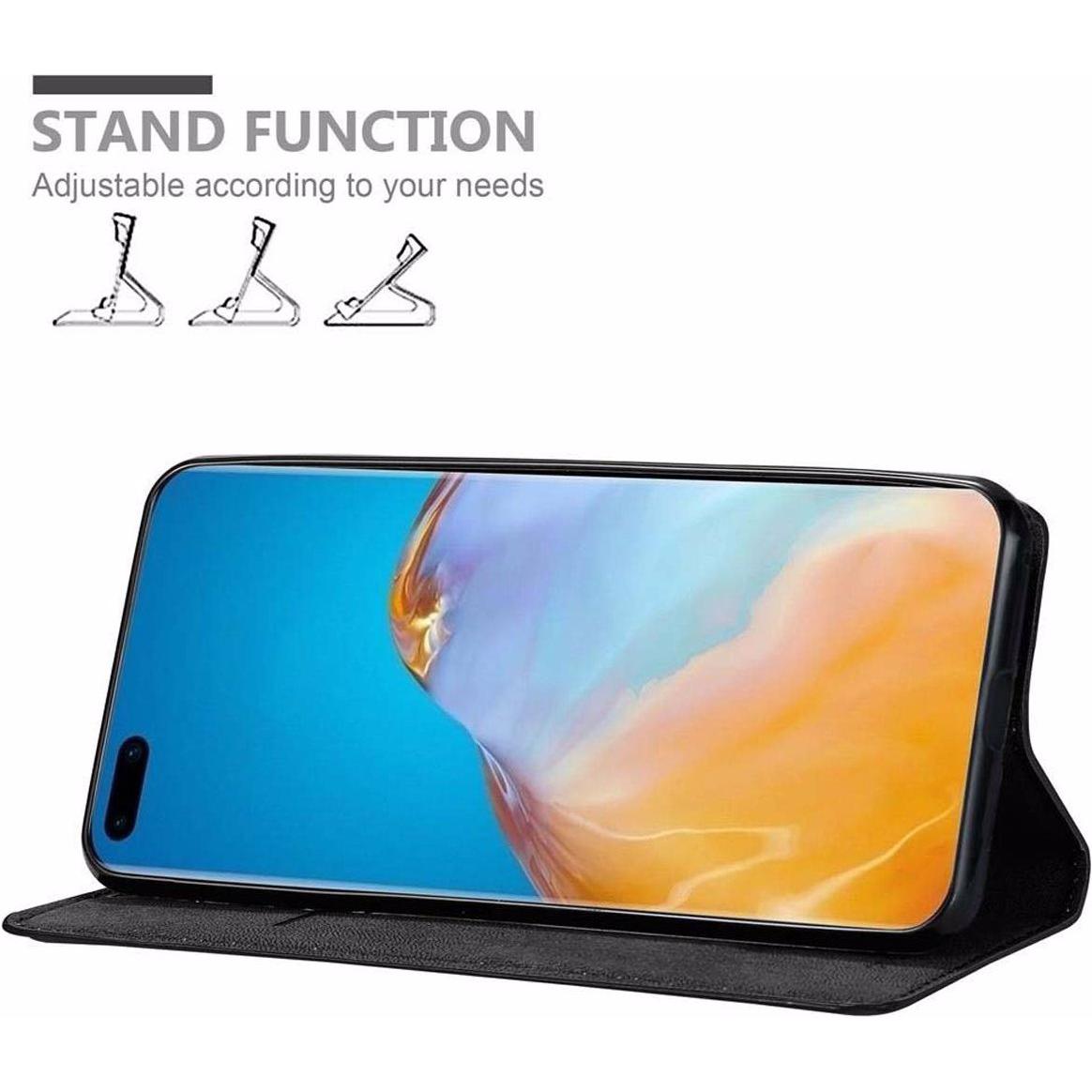 Thumbnail - Cadorabo Book Invisible Magnet Cover (Huawei P40 Pro+), Smartphone Hülle, Schwarz