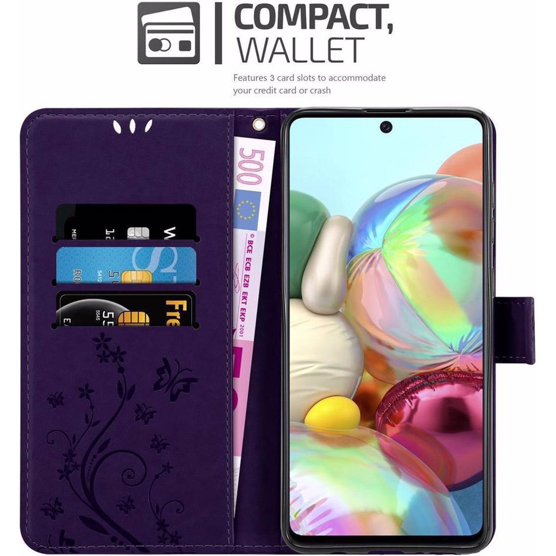 Thumbnail - Cadorabo Flower Book Cover (Samsung Galaxy A71), Smartphone Hülle, Violett