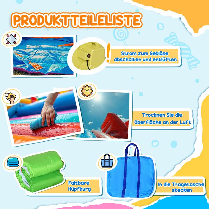 Immagine prodotto Swisshandel24 Castello gonfiabile, castello di gioco, area di salto con scivolo, parco acquatico per bambini dai