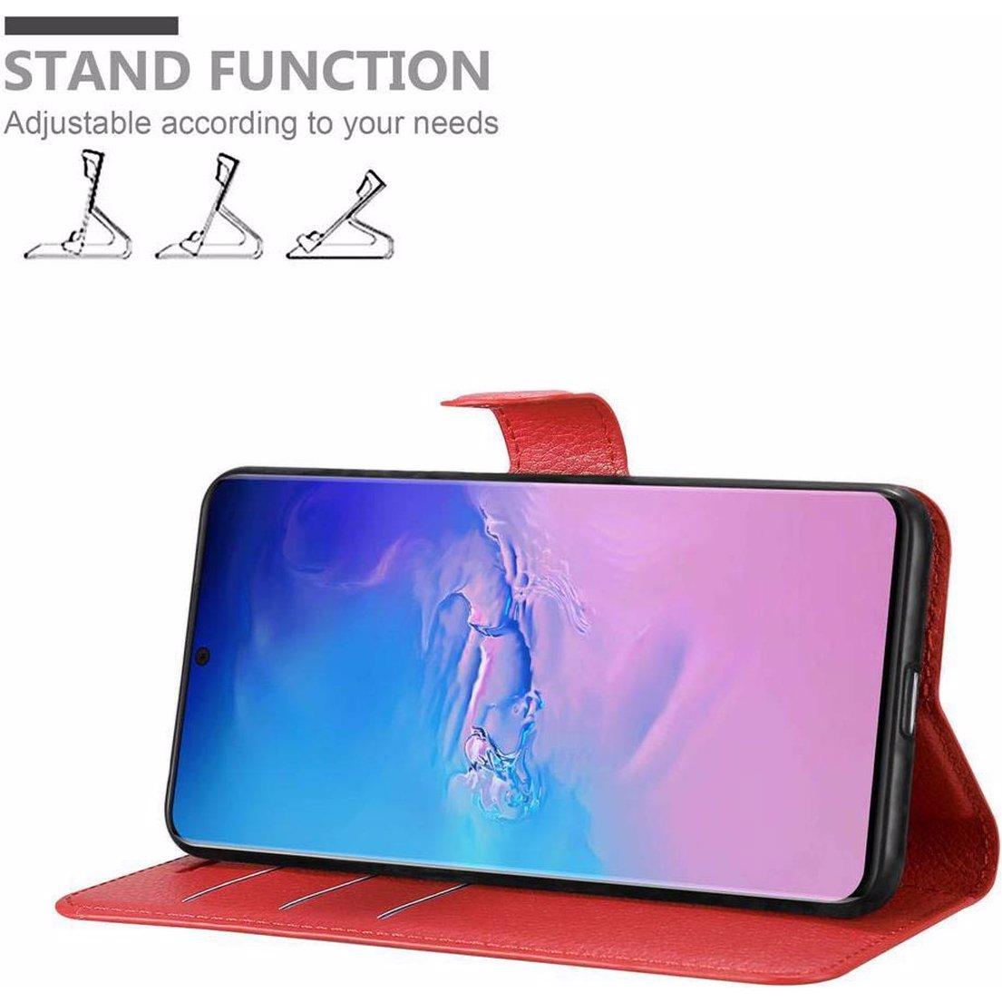 Thumbnail - Cadorabo Book mit Standfunktion Cover (Samsung Galaxy S20 Ultra), Smartphone Hülle, Rot