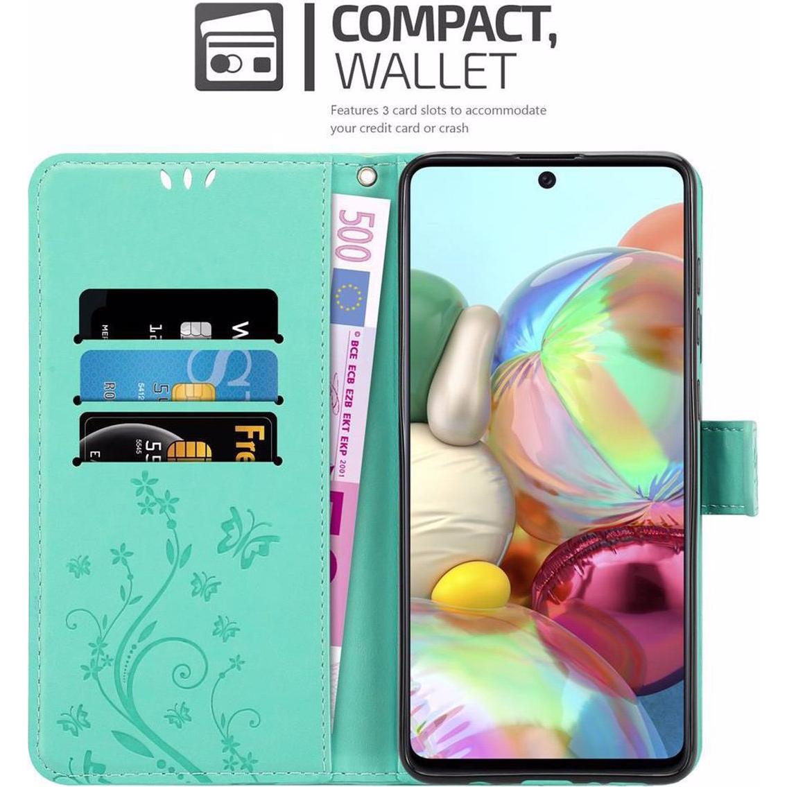 Thumbnail - Cadorabo Flower Book Cover (Samsung Galaxy A71), Smartphone Hülle, Türkis