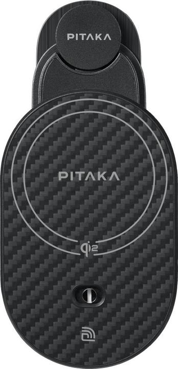 Produktbild Pitaka Car mount with wireless charger MagEZ Pro 2 Qi2 Tesla Magsafe for Tesla Model 3/Y black gray